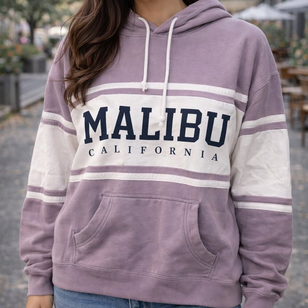 Hollister Women's Lavender Malibu CA Hoodie Size S
